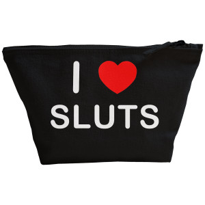 I Love Sluts - Black Make Up Bag