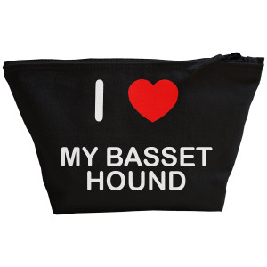 I Love My Basset Hound - Black Make Up Bag