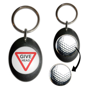 Give Head - Golf Ball Marker Key Ring Give Head - Golf Ball Marker Key Ring