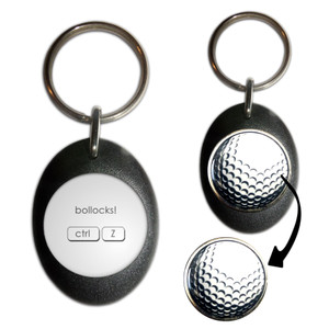Ctrl Z - Bollocks - Golf Ball Marker Key Ring