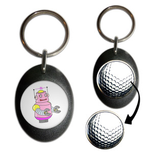 White Girl Robot - Golf Ball Marker Key Ring