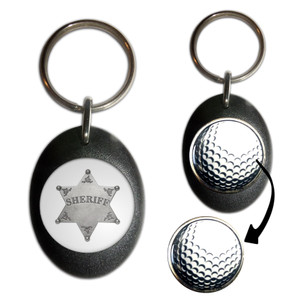 Sheriff Badge - Golf Ball Marker Key Ring