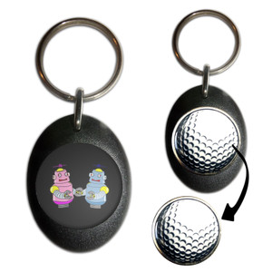 Black Robot Couple - Golf Ball Marker Key Ring