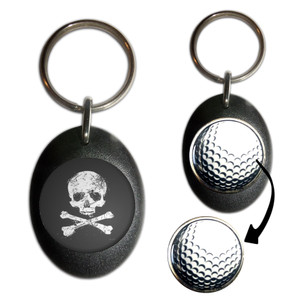 Distressed Skull and Crossbones - Golf Ball Marker Key Ring