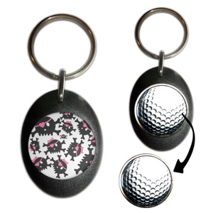 Skull Bow Pattern - Golf Ball Marker Key Ring