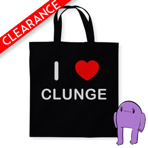 I Love Clunge - Black Cotton Tote Bag (Clearance) I Love Clunge - Black Cotton Tote Bag (Clearance)