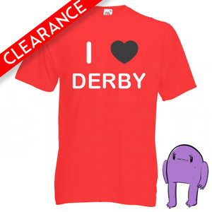 I Love Derby - Medium Red T Shirt (Clearance)