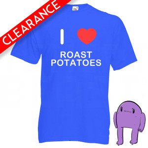 I Love Roast Potatoes - Small Blue T Shirt  (Clearance)