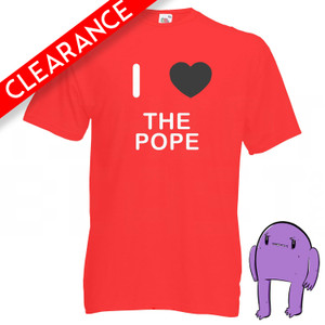 I Love The Pope - Small Red T Shirt (Clearance) I Love The Pope - Small Red T Shirt (Clearance)