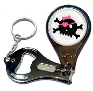 White Skull with Bow - Nail Clipper Bottle Opener White Skull with Bow - Nail Clipper Bottle Opener