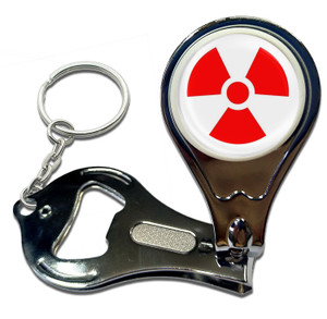 Red Nuclear Symbol - Nail Clipper Bottle Opener