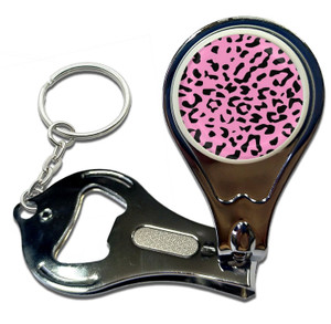 Pink Leopard Print - Nail Clipper Bottle Opener