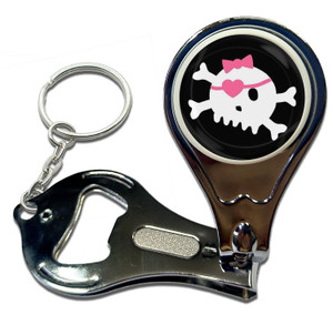 Black Skull with Bow - Nail Clipper Bottle Opener Black Skull with Bow - Nail Clipper Bottle Opener