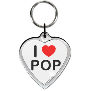 I Love Pop Small Heart Shaped Key Ring