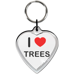 I Love Trees Small Heart Shaped Key Ring I Love Trees Small Heart Shaped Key Ring