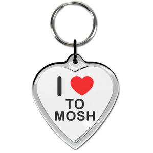 I Love To Mosh Small Heart Shaped Key Ring