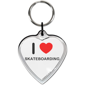 I love Skateboarding Small Heart Shaped Key Ring I love Skateboarding Small Heart Shaped Key Ring