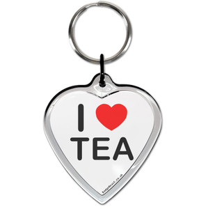 I Love Tea Small Heart Shaped Key Ring