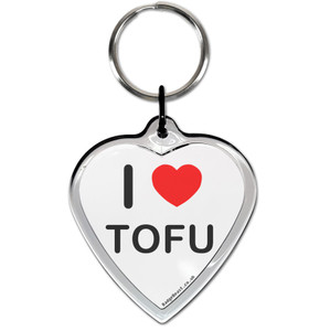 I Love Tofu Small Heart Shaped Key Ring