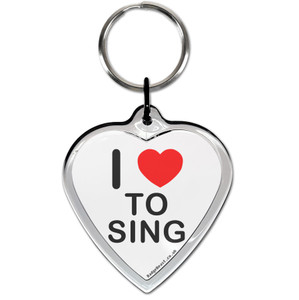 I Love To Sing Small Heart Shaped Key Ring I Love To Sing Small Heart Shaped Key Ring