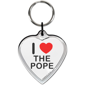 I Love The Pope Small Heart Shaped Key Ring
