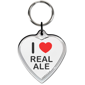 I Love Real Ale Small Heart Shaped Key Ring