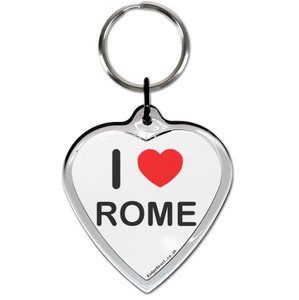 I Love Rome Small Heart Shaped Key Ring I Love Rome Small Heart Shaped Key Ring