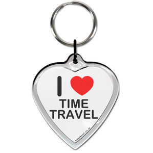 I Love Time Travel Small Heart Shaped Key Ring I Love Time Travel Small Heart Shaped Key Ring