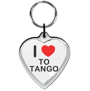 I Love To Tango Small Heart Shaped Key Ring