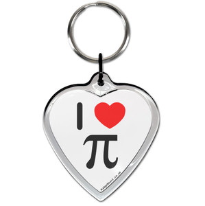 I Love Pi Small Heart Shaped Key Ring I Love Pi Small Heart Shaped Key Ring