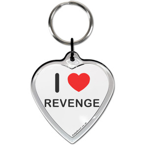 I love Revenge Small Heart Shaped Key Ring