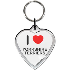 I Love Yorkshire Terriers Small Heart Shaped Key Ring I Love Yorkshire Terriers Small Heart Shaped Key Ring