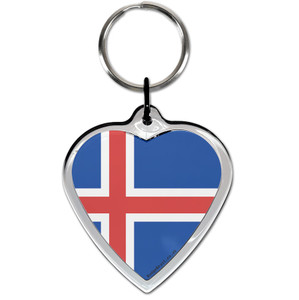 Iceland Flag Small Heart Shaped Key Ring Iceland Flag Small Heart Shaped Key Ring