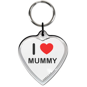 I love Mummy Small Heart Shaped Key Ring
