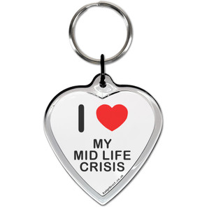 I Love My Mid Life Crisis Small Heart Shaped Key Ring I Love My Mid Life Crisis Small Heart Shaped Key Ring