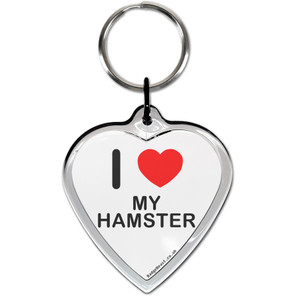I Love My Hamster Small Heart Shaped Key Ring I Love My Hamster Small Heart Shaped Key Ring