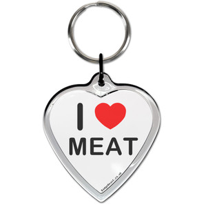I Love Meat Small Heart Shaped Key Ring