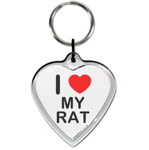 I Love My Rat Small Heart Shaped Key Ring I Love My Rat Small Heart Shaped Key Ring