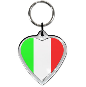 Italy Flag Small Heart Shaped Key Ring