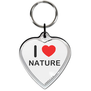 I love Nature Small Heart Shaped Key Ring