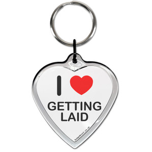 I Love Getting Laid Small Heart Shaped Key Ring