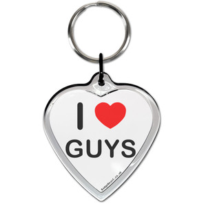 I Love Guys Small Heart Shaped Key Ring