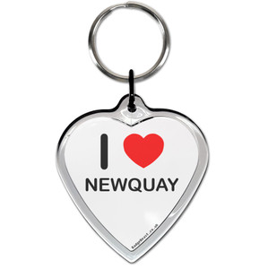 I Love Newquay Small Heart Shaped Key Ring