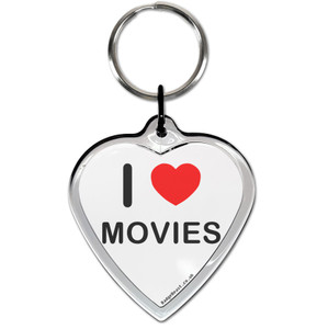 I love Movies Small Heart Shaped Key Ring