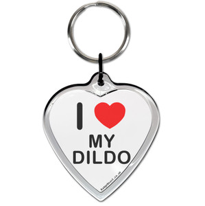 I Love My Dildo Small Heart Shaped Key Ring