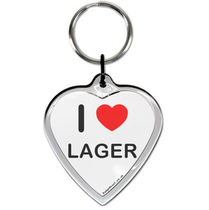 I Love Lager Small Heart Shaped Key Ring I Love Lager Small Heart Shaped Key Ring