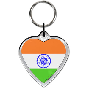 India Flag Small Heart Shaped Key Ring