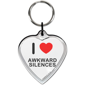 I Love Awkward Silences Small Heart Shaped Key Ring I Love Awkward Silences Small Heart Shaped Key Ring