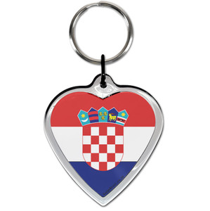 Croatia Flag Small Heart Shaped Key Ring
