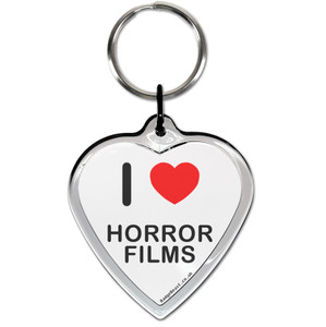 I Love Horror Films Small Heart Shaped Key Ring